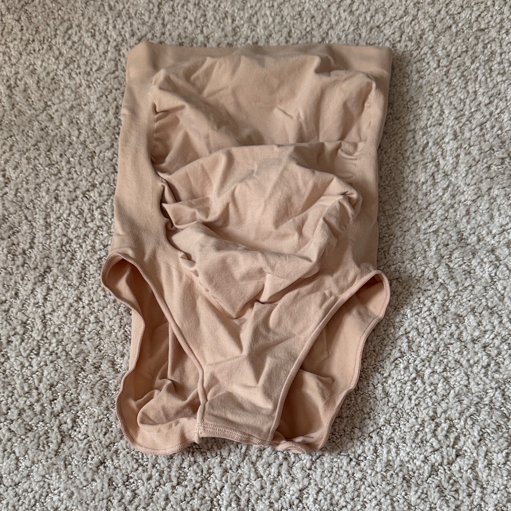 Beige Shapewear Maternity Bodysuit